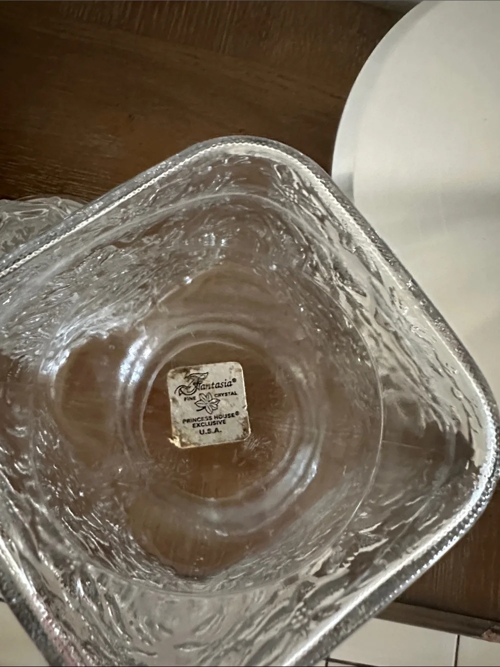 Vintage Princess House Fantasia Collection Glass Canister with Lid